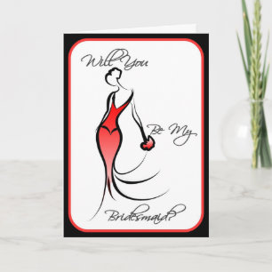 Cartes Pour Fêtes Annuelles Be My Bridesmaid Invite for Bridal Attendants
