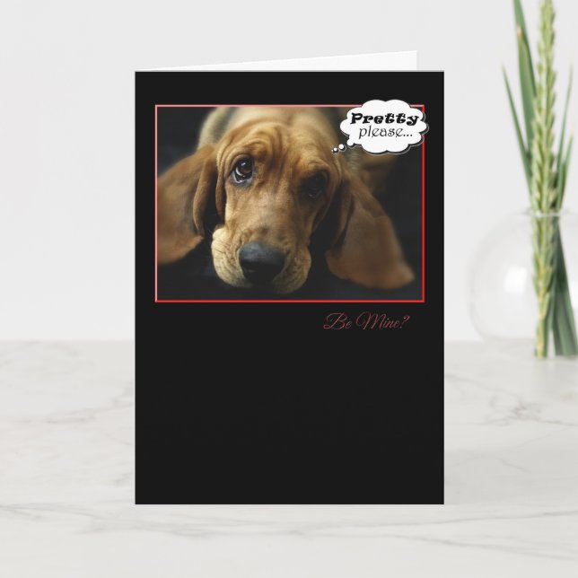 Cartes Pour Fêtes Annuelles Be My Valentine Basset Hound Card (Devant)