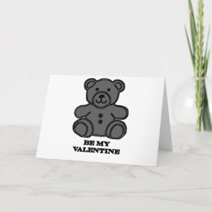 Cartes Pour Fêtes Annuelles Be My Valentine Bear Black The MUSEUM Zazzle Cadea