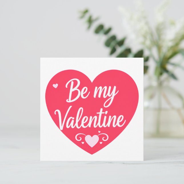 Cartes Pour Fêtes Annuelles Be my Valentine Heart (Debout devant)