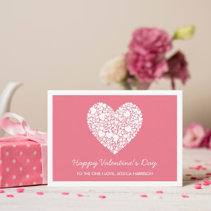 Cartes Pour Fêtes Annuelles Be My Valentine, Pink Heart Valentine's Day Card