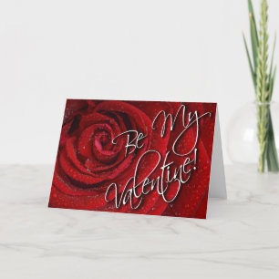Cartes Pour Fêtes Annuelles Be My Valentine Red Rose Card - Blond Inside