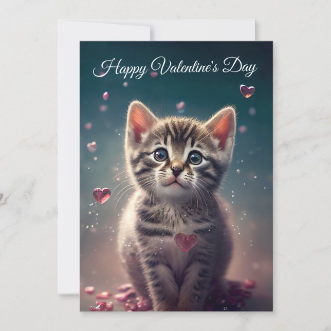 Cartes Pour Fêtes Annuelles Be My Valentine - Sweet Little Kitten Love (Devant)