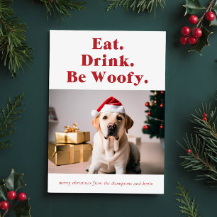 Cartes Pour Fêtes Annuelles Be Woofy Funny Pet Dog Photo Noël