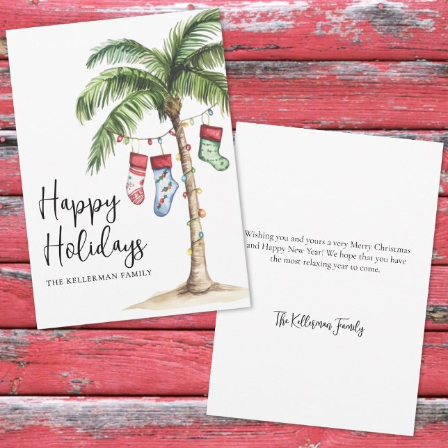 Cartes Pour Fêtes Annuelles Beach Christmas Happy (Tropical Beach Christmas Happy Holidays Holiday Card)