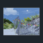 Cartes Pour Fêtes Annuelles Beach Fence & Dunes Christmas Lights<br><div class="desc">Noël avec une petite touche.. des vacances à thème tropical pour ceux d'entre nous qui vivent dans des climats plus chauds et ne verront pas la neige en personne pour les vacances. Noël est un esprit,  pas une température !</div>