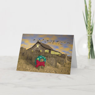Cartes Pour Fêtes Annuelles Beach House Christmas Card-H