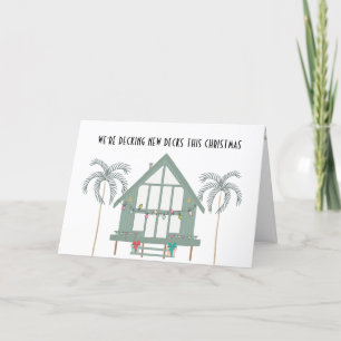 Cartes Pour Fêtes Annuelles Beach House Palm Trees Nouvelle maison pour Noël