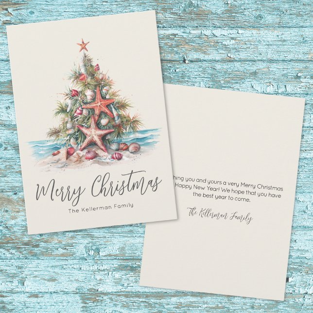 Cartes Pour Fêtes Annuelles Beach Merry Christmas (Beach Merry Christmas Holiday Card)