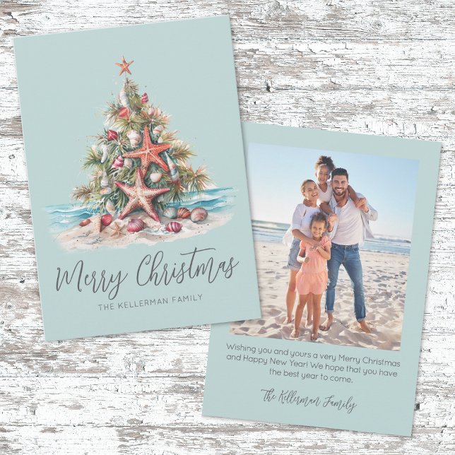 Cartes Pour Fêtes Annuelles Beach Merry Christmas (Beach Merry Christmas Holiday Card )