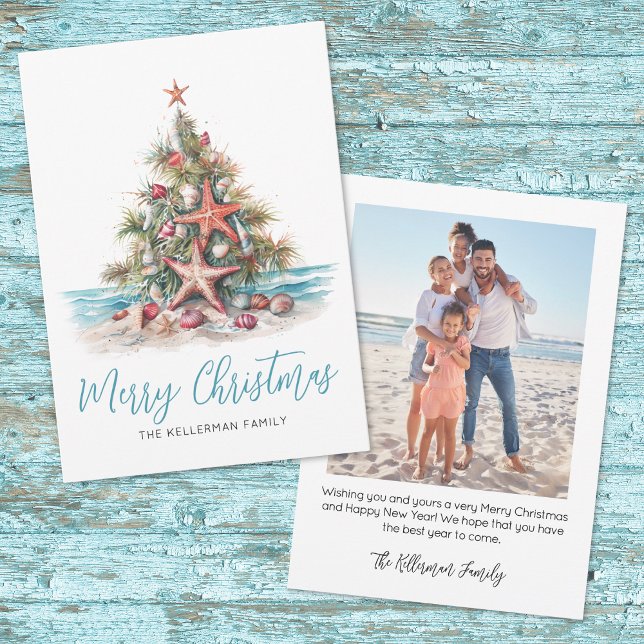 Cartes Pour Fêtes Annuelles Beach Merry Christmas (Beach Merry Christmas Holiday Card)
