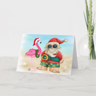 Cartes Pour Fêtes Annuelles Beach Père Noël - SRF