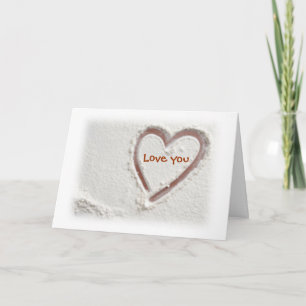 Cartes Pour Fêtes Annuelles Beach Sand Heart