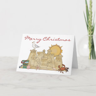 Cartes Pour Fêtes Annuelles Beach Sandcastle Noël