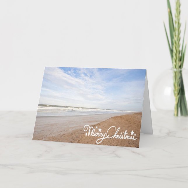 CARTES POUR FÊTES ANNUELLES BEACHY NOËL REMERCIE DE NOTRE PLAGE (Devant)