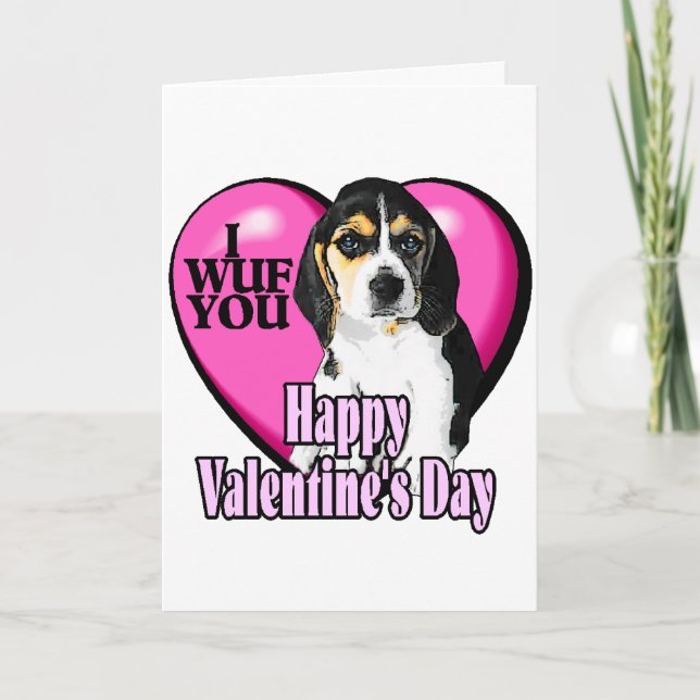 Cartes Pour Fêtes Annuelles Beagle de la Saint-Valentin (Devant)