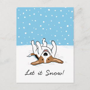 Cartes Pour Fêtes Annuelles Beagle de neige de vacances   Mignons Noël Noël Ch
