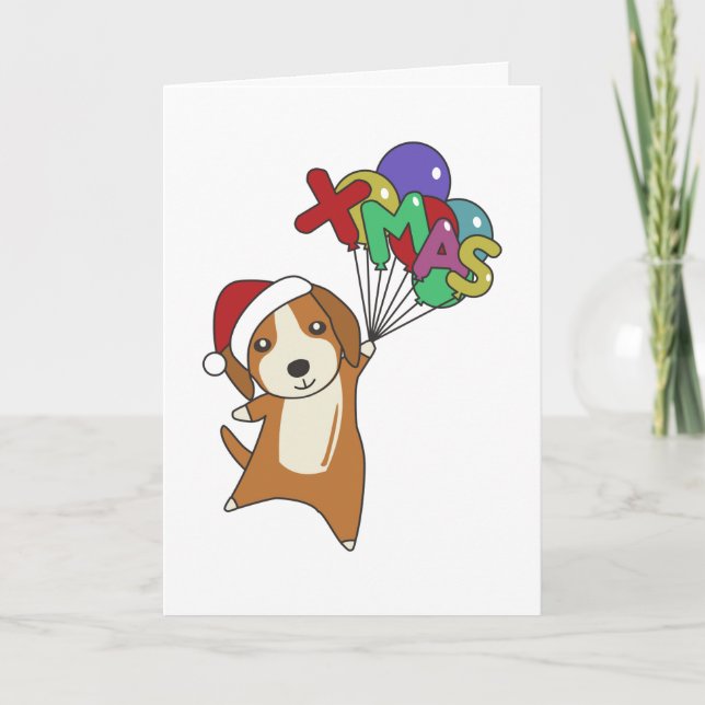 Cartes Pour Fêtes Annuelles Beagle Joyeux Noël Animal Chien d'hiver Adulte Clo (Devant)