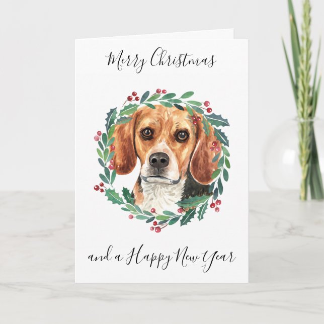 Cartes Pour Fêtes Annuelles Beagle Joyeux Noël Chien tendance (Devant)