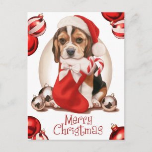Cartes Pour Fêtes Annuelles Beagle Noël Puppy