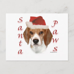 Cartes Pour Fêtes Annuelles Beagle Père Noël Paws