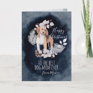 Cartes Pour Fêtes Annuelles Beagle personnalisé maman aquarelle Noël