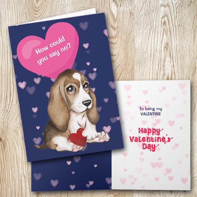 Cartes Pour Fêtes Annuelles Beagle Puppy Comment Peux-Tu Dire Non Valentine (Créateur téléchargé)