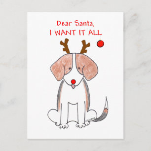 Cartes Pour Fêtes Annuelles Beagle Santa