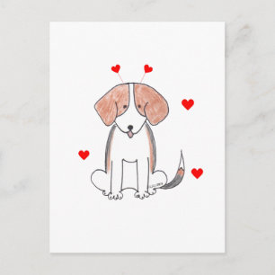 Cartes Pour Fêtes Annuelles Beagle Valentine Ears