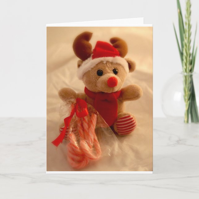 Cartes Pour Fêtes Annuelles Beanie reindeer & candy cane (Devant)
