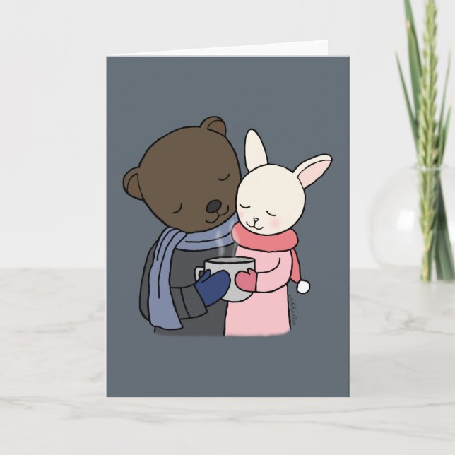 Cartes Pour Fêtes Annuelles Bear & Bunny Greeting Card Bear Bunny Love Art (Devant)