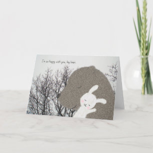 Cartes Pour Fêtes Annuelles Bear & Bunny Greeting Card Cute Valentine's day