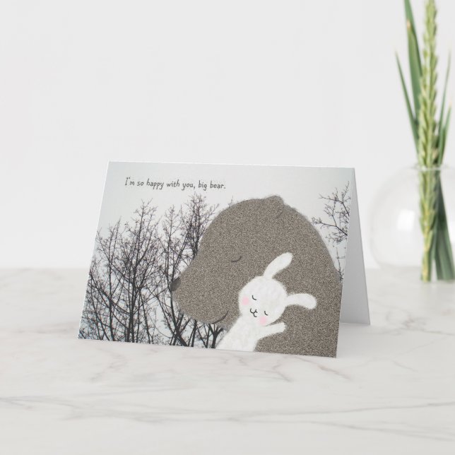 Cartes Pour Fêtes Annuelles Bear & Bunny Greeting Card Cute Valentine's day (Devant)