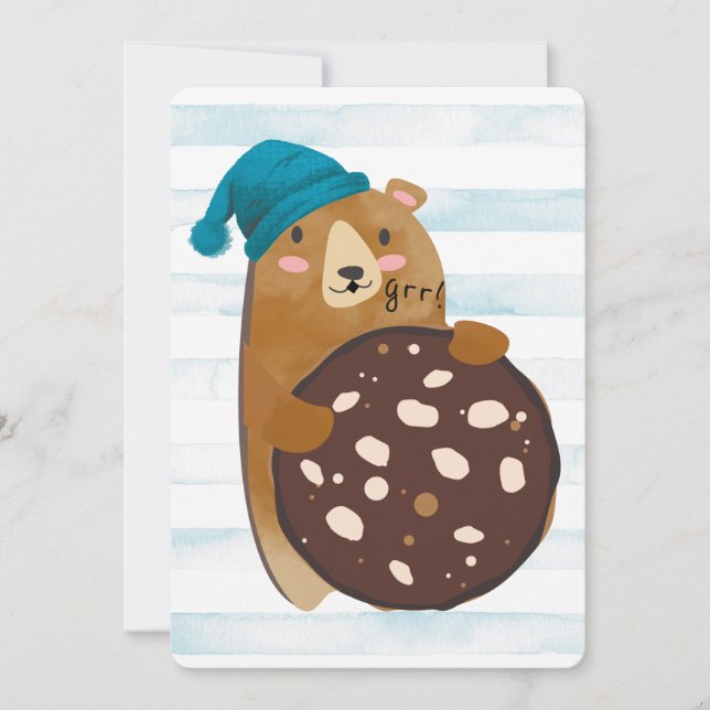 Cartes Pour Fêtes Annuelles Bear cookie maison cuisine personnalisée Noël (Devant)