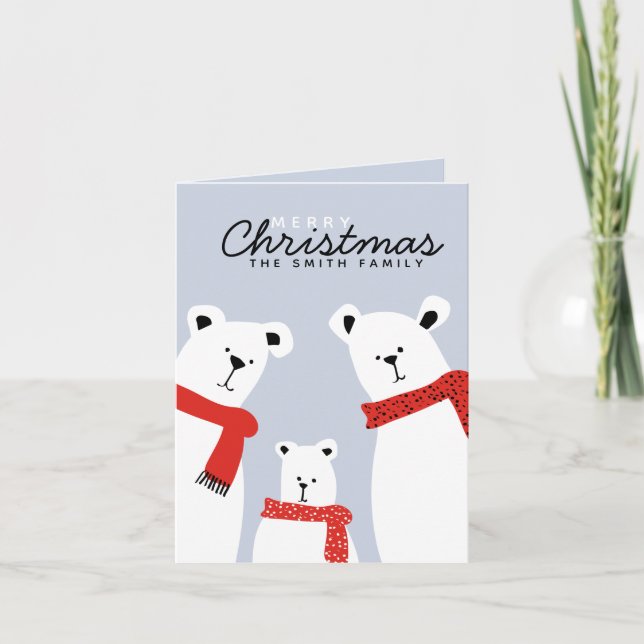 Cartes Pour Fêtes Annuelles Bear Family Joyeux Noël (Devant)