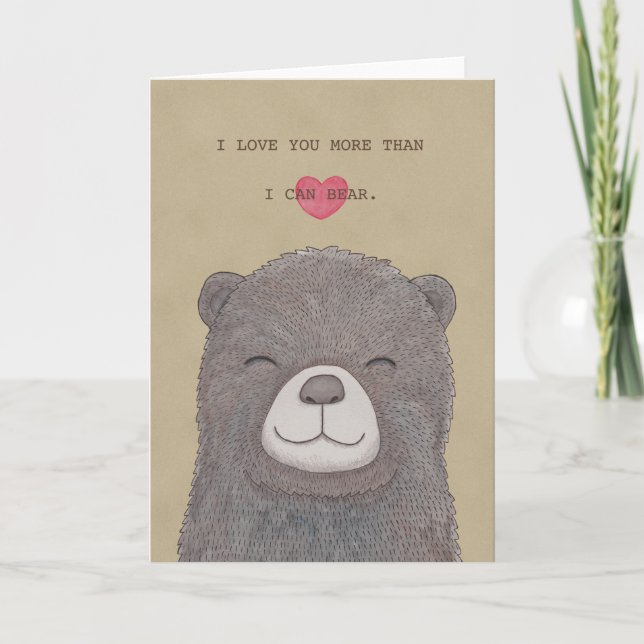 Cartes Pour Fêtes Annuelles Bear Valentine's day Card I Love you Greeting Card (Devant)
