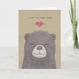 Cartes Pour Fêtes Annuelles Bear Valentine's day Card I Love you Greeting Card