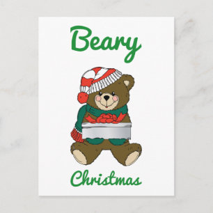 Cartes Pour Fêtes Annuelles Beary Christmas Teddy Bear Joyeux voeux de Noël
