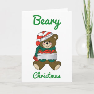 Cartes Pour Fêtes Annuelles Beary Christmas Teddy Bear Joyeux voeux de Noël
