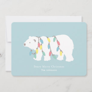 Cartes Pour Fêtes Annuelles Beary Joyeux Noël Polaire Ours Feux de Noël