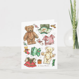Cartes Pour Fêtes Annuelles Beary Joyeux Teddy Papier de poupée de Noël