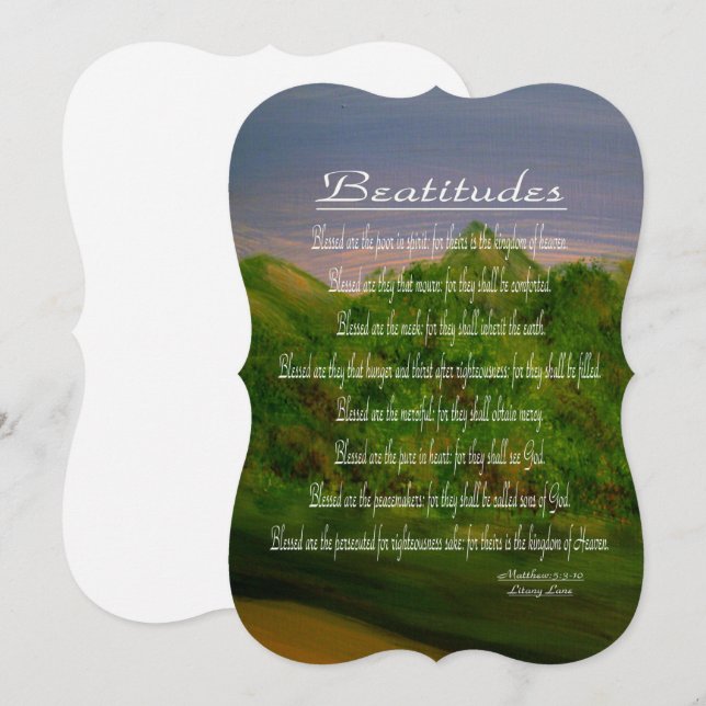Cartes Pour Fêtes Annuelles Béatitudes (Devant / Derrière)