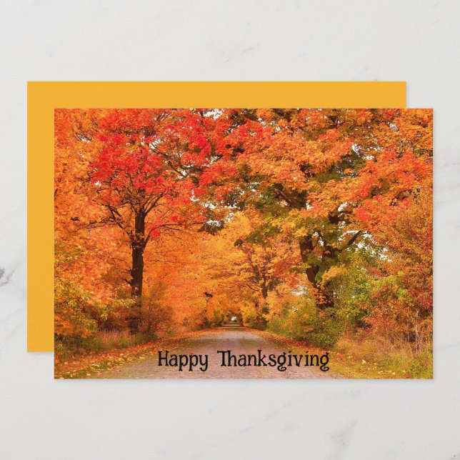 Cartes Pour Fêtes Annuelles Beau Bon thanksgiving d'automne Salutations (Devant / Derrière)