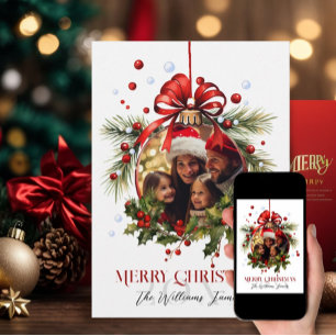 Cartes Pour Fêtes Annuelles Beau cadre de Noël Bauble Fêtes de famille