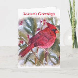 CARTES POUR FÊTES ANNUELLES BEAU CARDINAL ROUGE