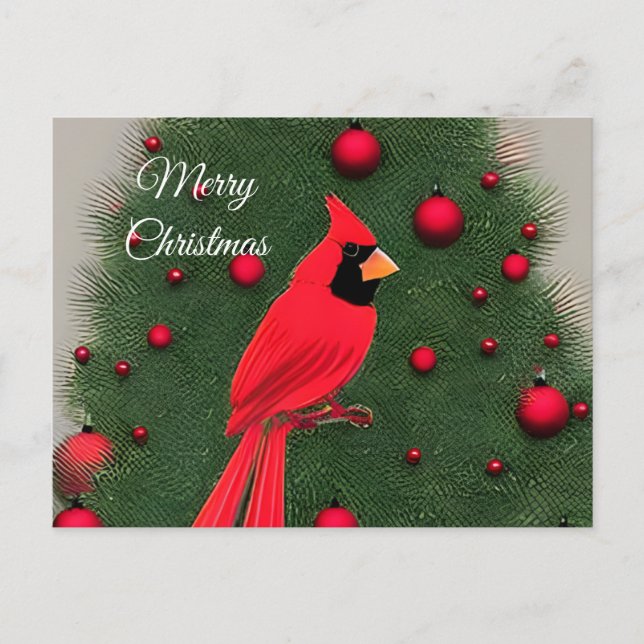 Cartes Pour Fêtes Annuelles Beau Cardinal Rouge Noël (Devant)