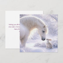 Beau cheval et lapin de Noël vacances de fêtes