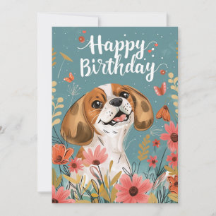 Cartes Pour Fêtes Annuelles Beau chien Beagle Joyeux anniversaire