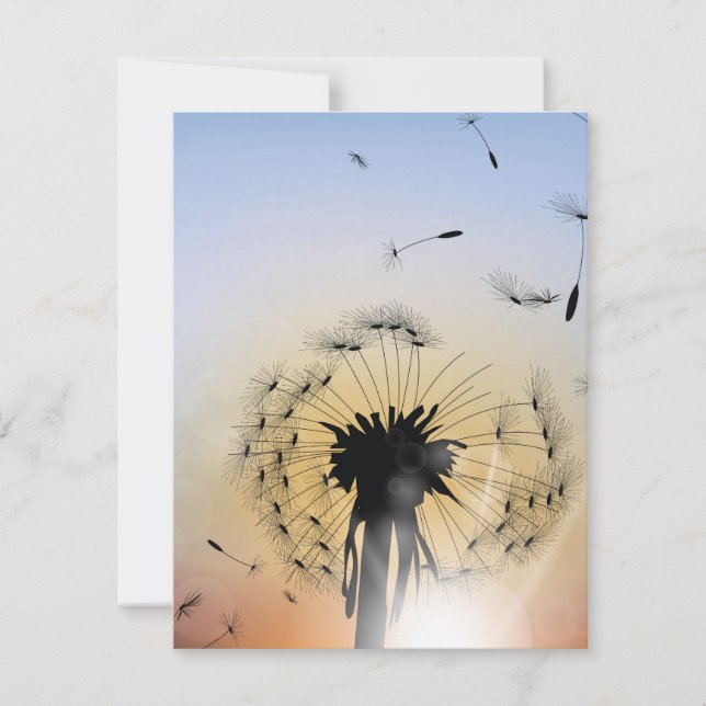 Cartes Pour Fêtes Annuelles Beau Dandelion (Devant)