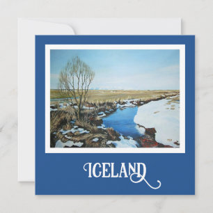 Cartes Pour Fêtes Annuelles Beau décor Islande art réel peinture